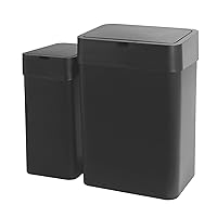 Vista 1 de ELPHECO Bathroom Trash Can with Lid, 2 Pack Automatic Garbage Can, 2.5 Gallon + 4 Gallon Motion Sensor Smart Bathroom Decor, Slim Waterproof Trash