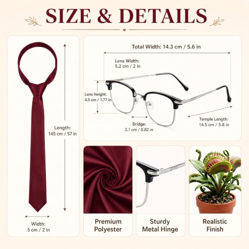 Glitopper 4 Pcs Halloween Florist Costume Set Unlucky Horror Comedy Cosplay by Glitopper - Used condition - Image 4