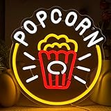 Popcorn Neon Signs for House Wall Decor,Dimmable Food Neon Light,USB Powered Snack Sign for Kitchen Restaurant Bar Party Business Bedroom Christmas Birthday Gifts(13 * 12.2in)