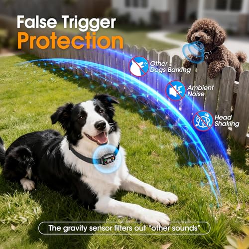 Dog Bark Collar for Small Medium Large Dogs 10-100lbs, Automatic Bark Device with Anti-False Trigger & Bark Count Tracking, 4 Training Modes and 8 Sensitivity to Effectively Stop Barking, Black - Image 5
