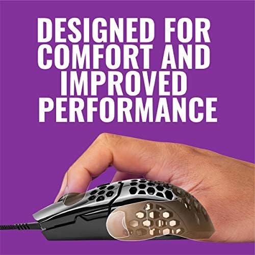 Cooler Master MM710 Glossy Black Gaming Mouse with Lightweight Honeycomb Shell, Ultraweave Cable, 16000 DPI Optical Sensor - 3