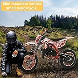 feneihe 50cc Kids Dirt Bike,2-Stroke Gas Dirt Bike, Dirt Bike for Kids 8-14,Gas Power Pocket Rocket Bike,Gas Motorcycle with Front Rear Disc Brakes, Off Road Mini Motorcycle Max Load 150 Kg Red - Image 4