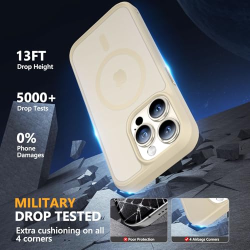 Image of MOCCA Magnetic Shockproof for iPhone 15 Pro Case,Light Gold