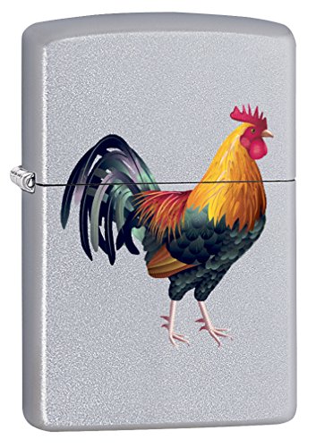 Encendedor Zippo Rooster Satin Chrome 75537 miniatura 1