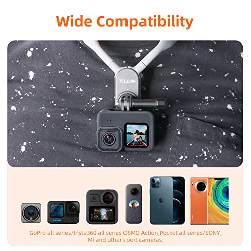 AuyKoo CapLock POV Neck Mount Holder & Ergonomic Design, for GoPro Hero 12/11/10/9/8/7/6/5/MAX, for DJI Action 4/5, for Insta360 - Image 4