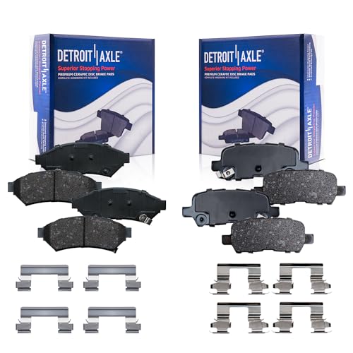 Image of Detroit Axle - Brake Pads for 2004 Pontiac Grand Prix Ceramic Brake Pads | w /Hardware Front and Rear Replacement