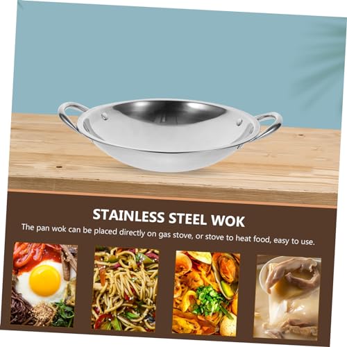 Wok de acero inoxidable con fondo redondo y tapa miniatura 7
