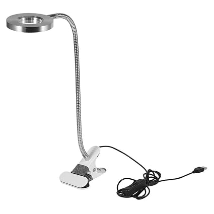 Set of 2 Excluzo Clip LED Lamp, 5V Portable Energy Saving Cold Light Clip LED Working Lamp USB Power for Tattoo Nail Beauty Sewing Machine Reading Lathe Watch Repair
