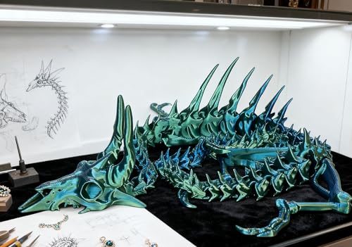 Escultura decorativa de dragón 3D impresa, 21 in miniatura 5