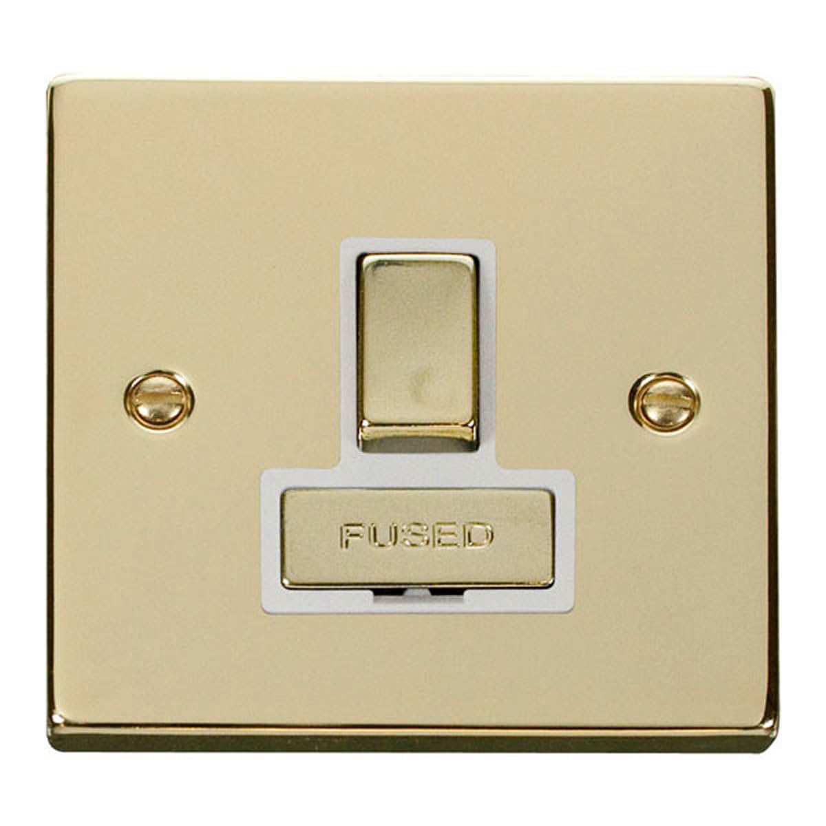 Click Polished Brass 13A Fused Ingot Connection Unit Switched