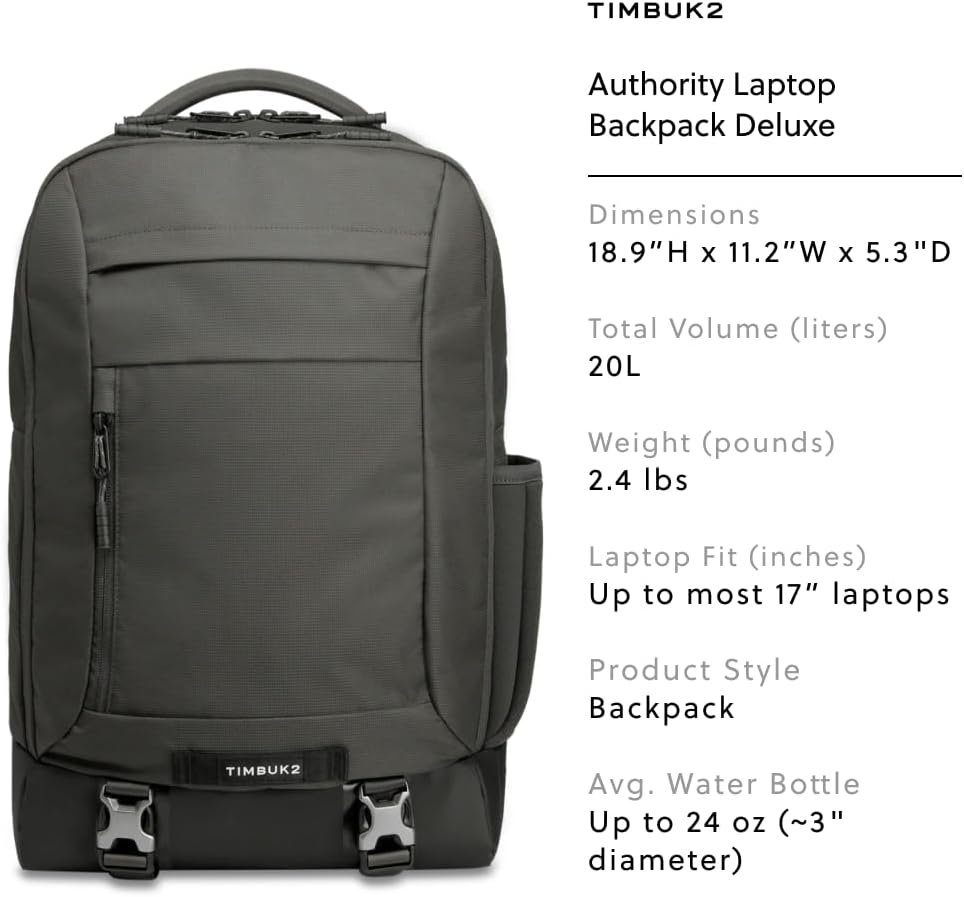 Timbuk2 Authority Laptop Backpack Deluxe, Eco Titanium - Image 3