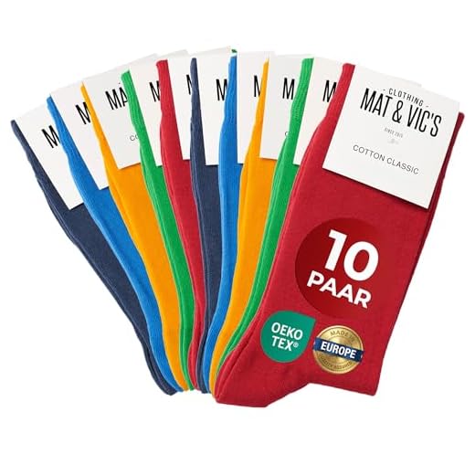 10 Paar Socken von Mat & Vic's für Sie und Ihn - Cotton classic bequem ohne drückende Naht - angenehmer Komfort-Bund - OEKO-TEX Standard 100 (43-46, Fun Colors) 43-46