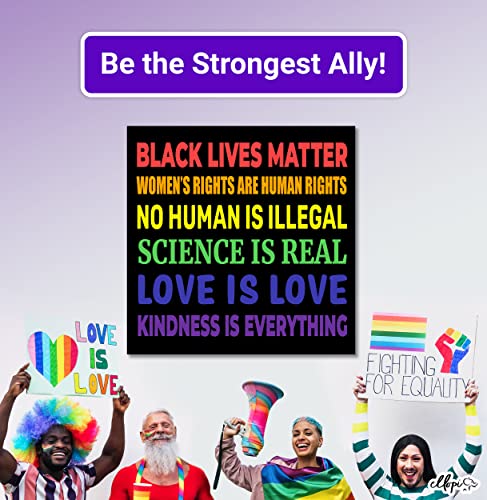 Extra Large, Easily Readable 5X5 In Bumper Sticker 1 Pk. Kindness Is Everything Lgbtq Pride Vinyl Decals. Colorful, Weatherproof Made In Usa. Use On Cars, Trucks, Laptop, Windows, Walls, Wood Or Glass #TOP4