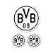 Produktbild Borussia Dortmund Aufkleber in schwarz 3 Stck, Folie, 9 x 9 x 1 cm, 3-Einheiten