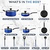 SereneLife 15-Pc Blue Nonstick Cookware Set, Heat-Resistant Pots & Pans Set with Lids, Dishwasher Safe, Includes Matching Utensils #2