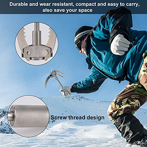 Ruipoo Grappling Hook, Folding Claw Multifunctional Stainless Steel Hook for Outdoor, Camping, Hiking, Tree, Rock, Mountain, Climbing Hold, etc (3 Claws
