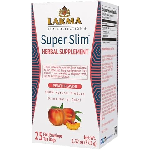HYLEYS Lakma Super Slim Tea with Peach - 25 Tea Bags Cover