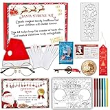 Santa Proof Evidence Kit with Magic Key, Footprints Stencil,License,Certificate, Best Cookies Award, Button, Hat - Complete Christmas Eve Box for Kids, Includes Santa Visit Certificate,Decorations.