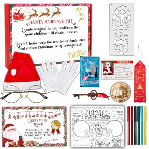 Santa Proof Evidence Kit with Magic Key, Footprints Stencil,License,Certificate, Best
