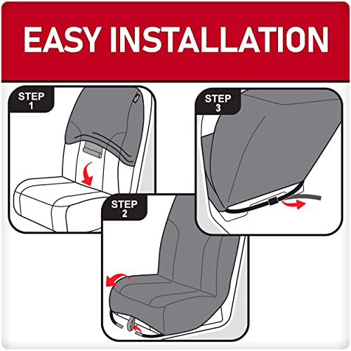 Dickies 2-Piece Aquablock Seat Covers, Water-Resistant Seat Covers for Cars, Trucks, SUVs — Black/Gray - image 5