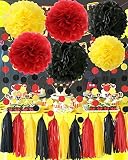Mickey Mouse Party Supplies Black History Month Decorations Minnie Mouse Backdrop Yellow Black Red M