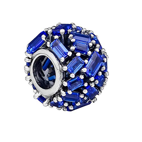 BAKCCI 2018 Invierno Azul Cincelado Elegance Bead 925 Plata DIY compatible con pulseras Pandora originales Charm Fashion Jewelry