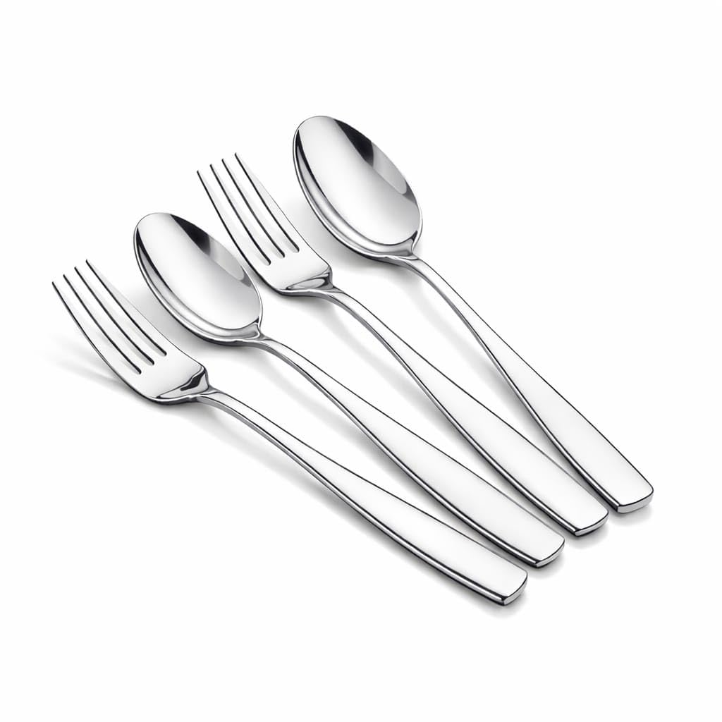 Matte Black Spoon & Fork Set - Stainless Steel Cutlery -23 Matte Black Spoon & Fork Set - Stainless Steel Cutlery -23