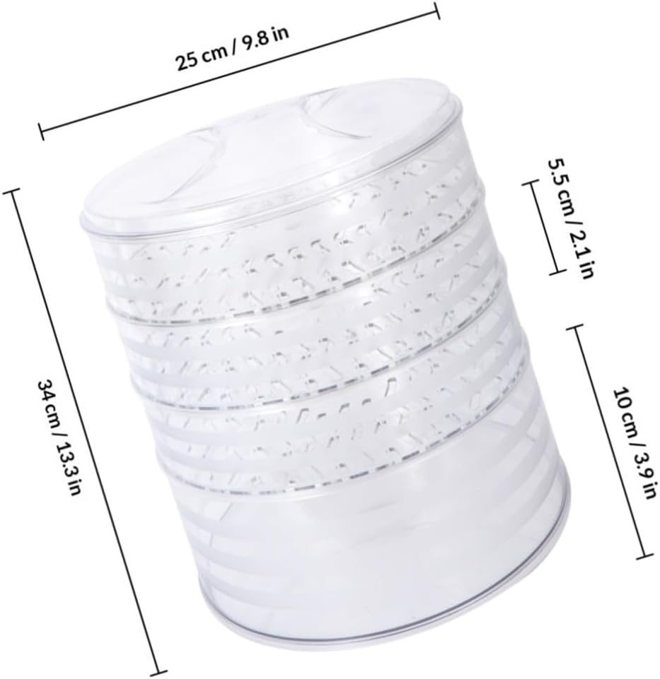 Multi-layer Food Cover Set 5pcs (3 Low + 1 High + 1 Lid) Plastic Insulated Food Tent for Home Kitchen and Leftover Storage