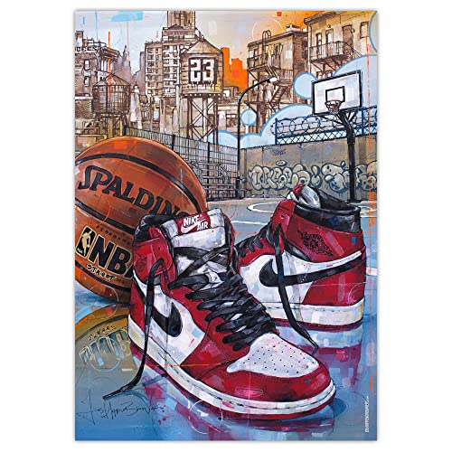 Poster Jordan 1 Chicago Jos Hoppenbrouwers déco chambre ado basket
