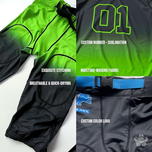 Diyume Men'S Front & Back Add Your Text Picture Football Uniforms High School Game Activewear,Gradient thumb #3