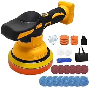 Cordless Car Polisher for Dewalt 18V Battery, 6 inch Car Buffer Polishing Kit, 8 Variable Speed Portable Orbital Polisher for Auto Detailing/Polishing/Waxing/... Removing (Battery Not Include)