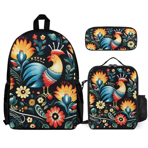 Sac à dos 3 pièces avec boîte à déjeuner et trousse PC blanc