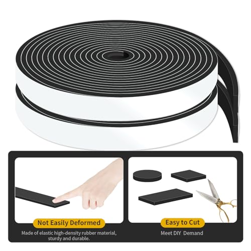 Image of Weather Stripping,High Density CR,Strong Adhesive,1 /2 in x 1 /8 in x 26Ft | Weather Stripping Door Seal Stripping,Lightproof, Soundproof Foam,Door Seal Strip for Door,Window Frame,Sliding Door,Black