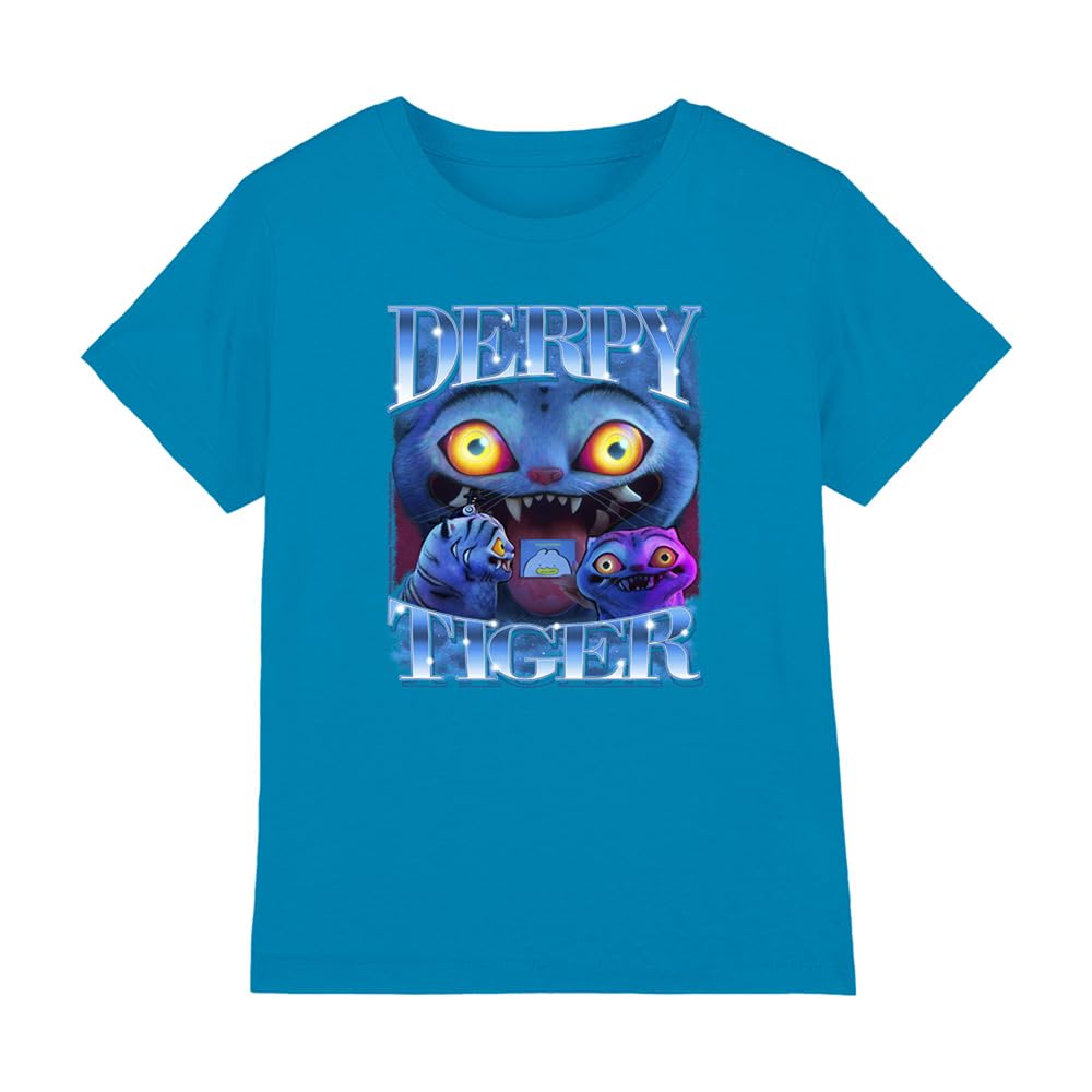 Kpop Demon Hunters Sapphire K-Pop Demon Hunters - Derpy Tiger Bootleg Kids T Shirt, 7-8