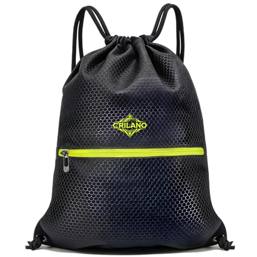 Crilano Smell Proof Drawstring Backpack,odor proof gym bag Pull String Sport Bag for golf Basketball Soccer (T1)