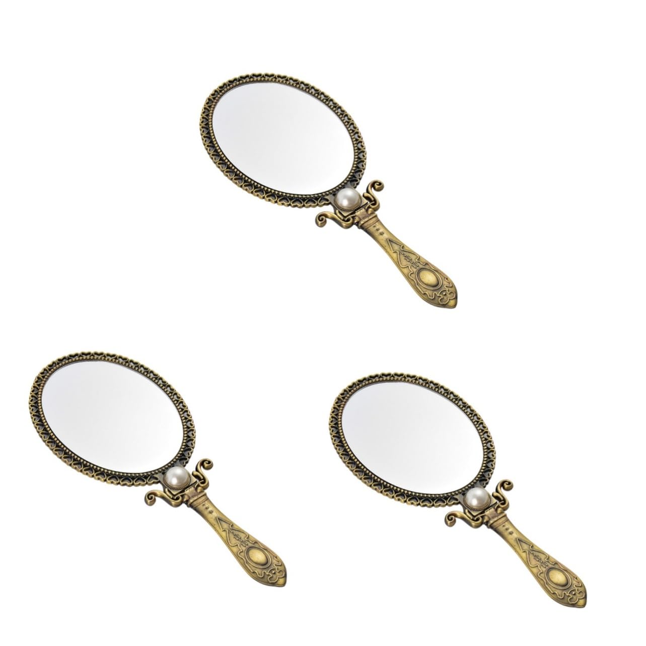 Miroir portable pour le camping et les sorties de week-end avec design rétro en bronze