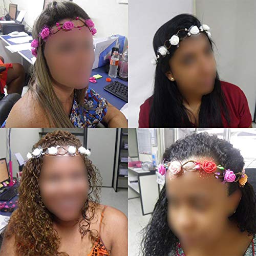 Tiara Flor Kit Com 4 Festa Carnaval Enfeite de Cabelo Noiva