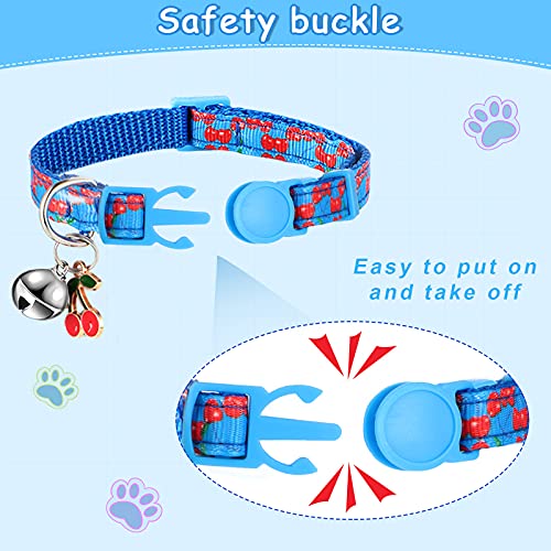 12 Pieces Breakaway Cats Collar with Bell and Summer Fruit Patterns Pendants, Safety Adjustable Collar Set for Pets… - Image 5