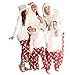 Geagodelia Pijama de Navidad para familia, cálido, sudadera con capucha, peluche+ pantalones, chándal para familia de Navidad, manga larga, ropa de entretiempo para otoño e invierno Blanco--papá S