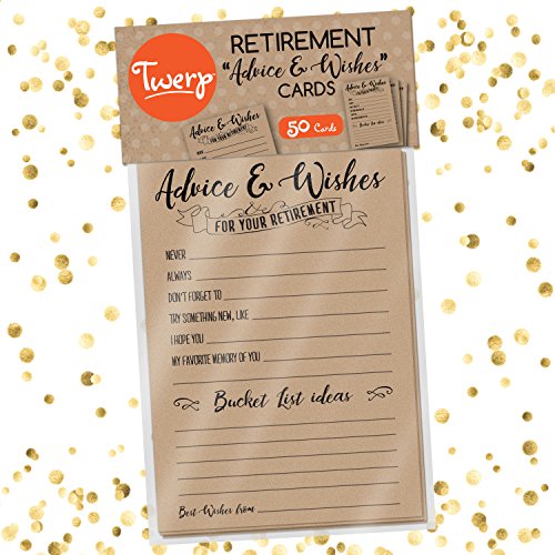 Twerp 50 Retirement Party Advice And Wishes Cards | Retirement Party Decorations And Supplies For The Newly Retired | Guest Book Alternative #TOP4