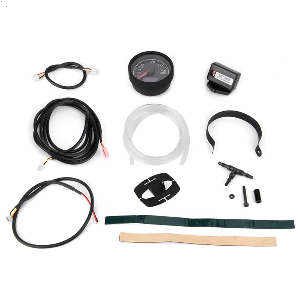 Boost Gauge, 2.5in Digital Meter, 12V Car Performance Gauge, 7 Colors Backlight Universal Boost Meter