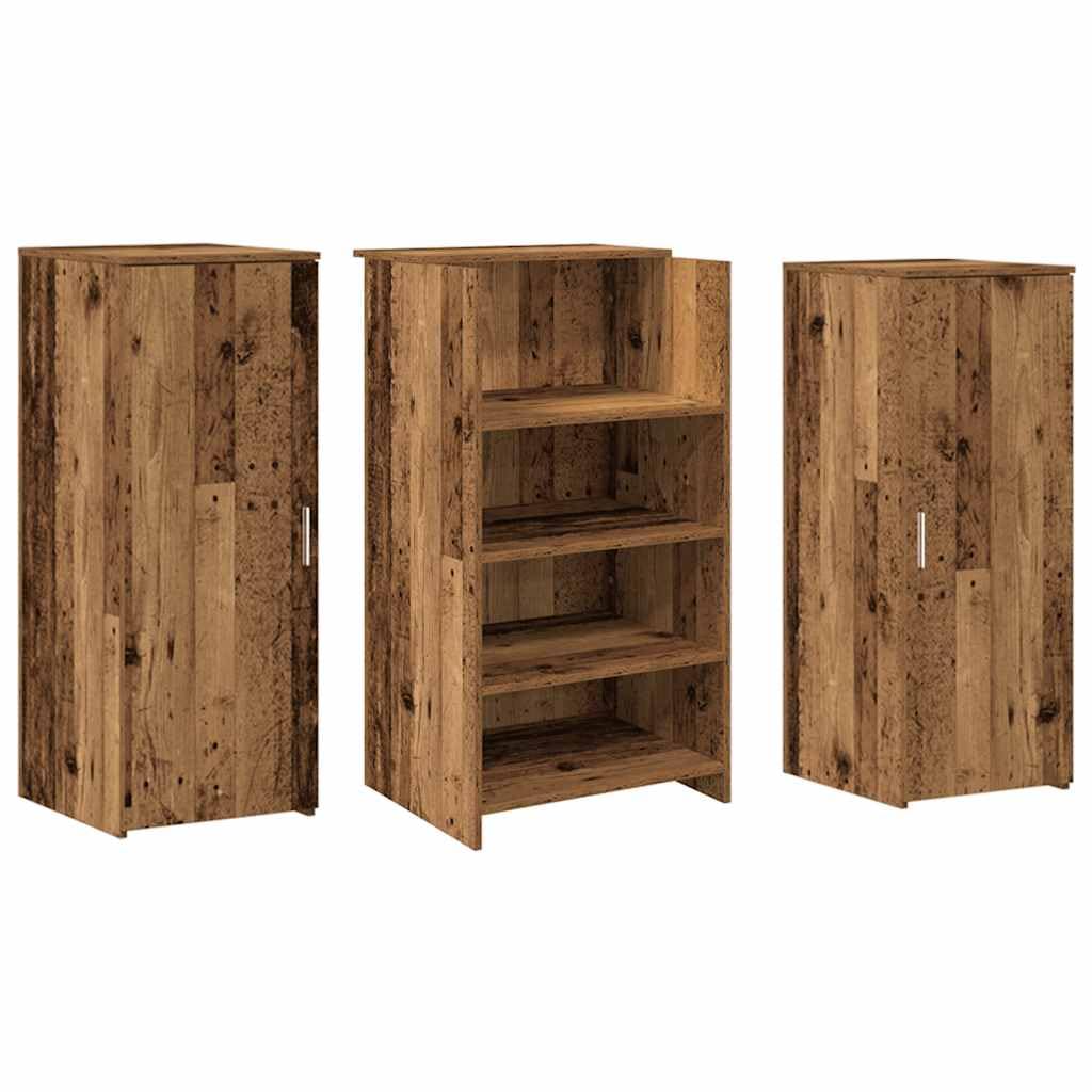 Bancone da ricevimento, effetto legno anticato, 135 x 50 x 103,5 cm, per ufficio, scrivania, PC, scaffale, cassetto, segretario, scrivania ergonomica, per ufficio, camera