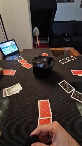LustLocke 2-in-1 automatische kaartenschudder en uitdeeler, 360° kaartenschudmachine en uitdeelmachine, voor 2-8 spelers, oplaadbaar en stil, voor games zoals UNO, Blackjack en Texas Hold'em