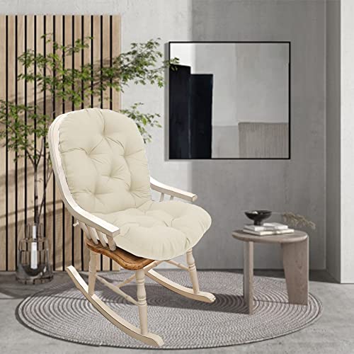 Seahome Waterproof Swivel Rocker Cushion, Outdoor Rocking Chair Cushions, Hammocks Papasan Chair Cushion,Tufted High Back Chair Cushion For Indoor Garden Or Outdoor Rocking Chair Seats (White) #TOP5