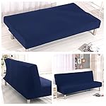 Cornasee Stretch Sofa Bed Cover Futon Slipcover,Full Folding Armless Sofa Covers Furniture Protector,Easily Removable and Machine Washable (Navy) - Image 5