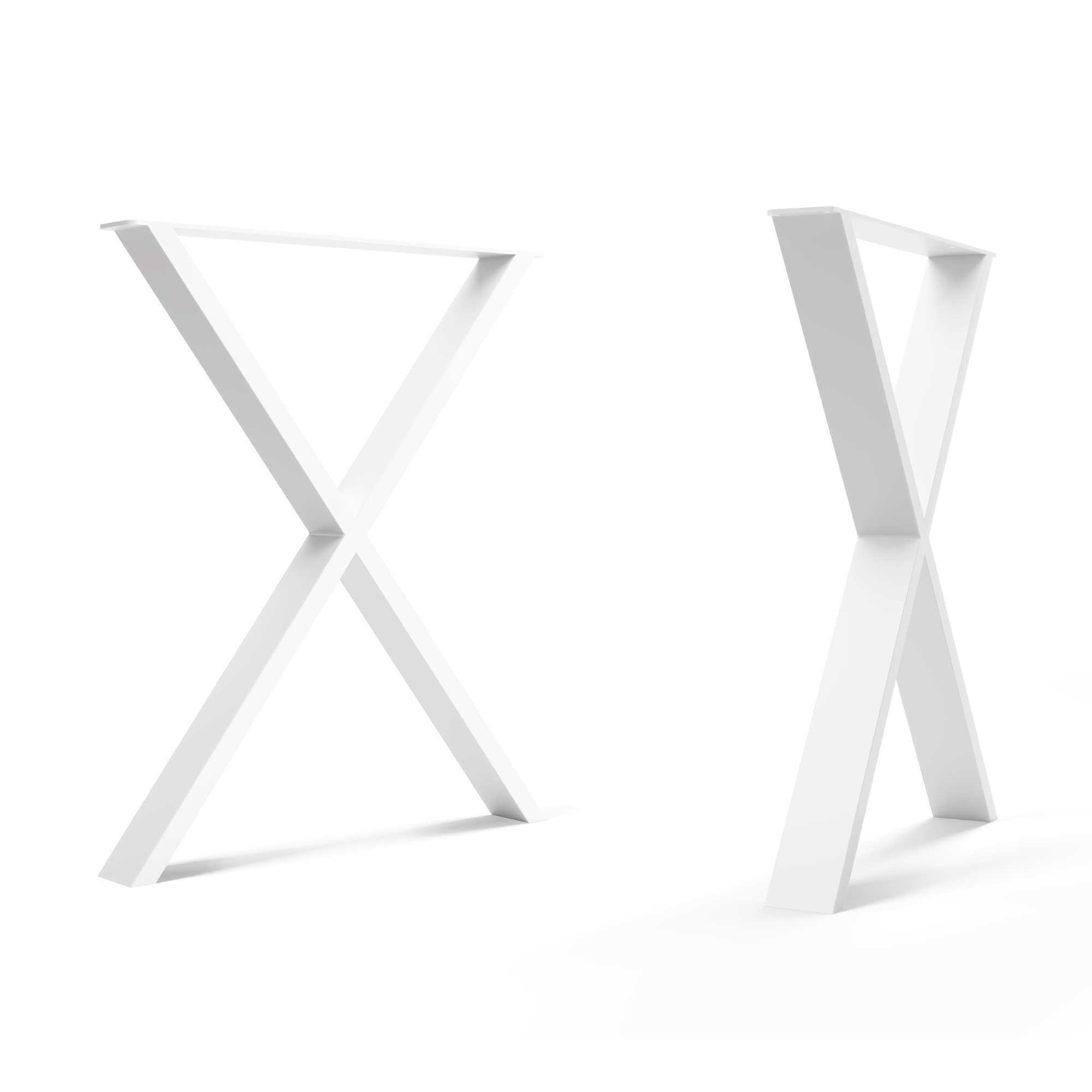 The Hairpin Leg Co. [HLC 2 x Industrial X-Frame Table Legs - Surface Conditioned Steel, Precision Laser Cut, TIG Welded with Free Screws, Build Guide and Floor Protectors - 71cm [Table, White]