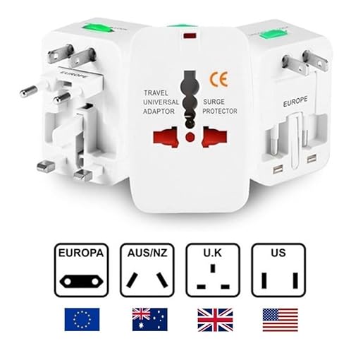 Kit 2 Adaptadores Tomada Universal Padrão Internacional Adaptador Mais de 150 Países Para Viagem Biv