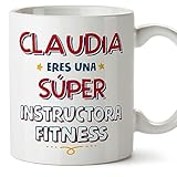 Mugffins Tassen Personalisierten für FITNESSLEHRERIN Frau - Auf Spanisch - Eres Súper - 11 oz / 330 ml - Individuell Anpassbar Geschenk Mitarbeiter