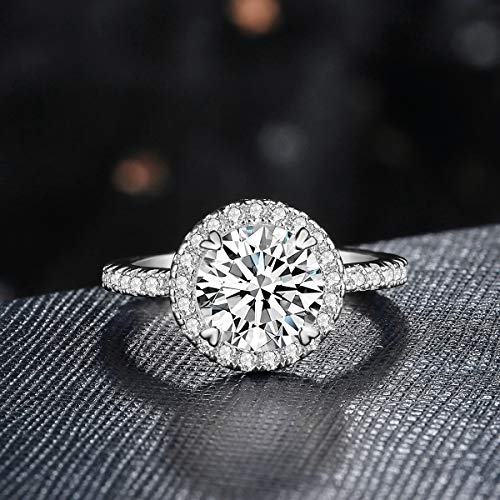 Bague Fiançailles 3 Pierres Moissanite Taille Asscher – Or Blanc Plaqué Argent 925