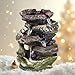 Sunnydaze Tabletop Water Fountain - Relaxing Indoor Desktop Water Feature - Rock Fountain with LED Lights - Office, Bedroom, Living Room
